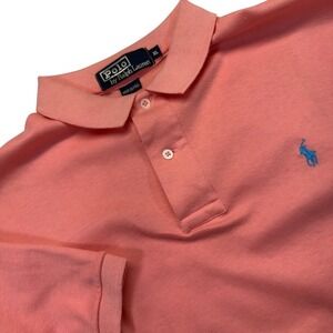 Vintage 90s Polo Ralph Lauren Mens XL Pink Polo Made in USA Teal‎ Pony